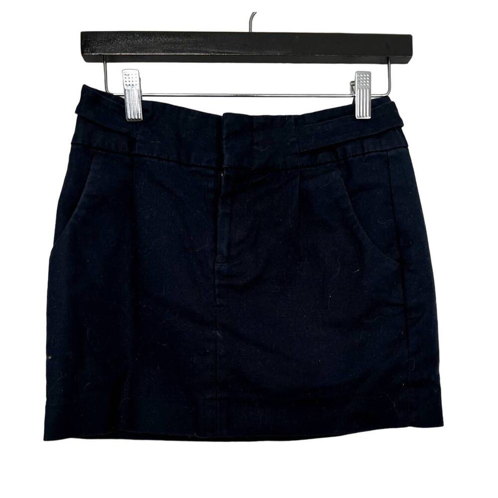 Banana Republic Navy Knit Mini Skirt Button Fly Pockets - 0P